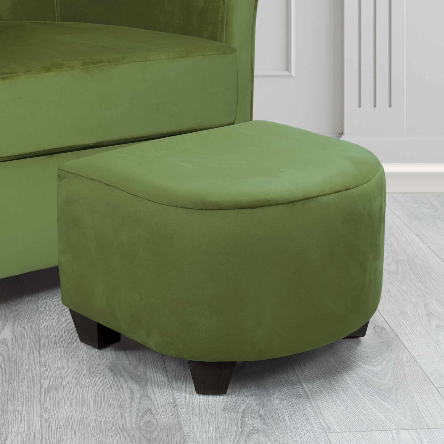 Cannes Footstool in Sapore Crib 5 Velvet Fabric