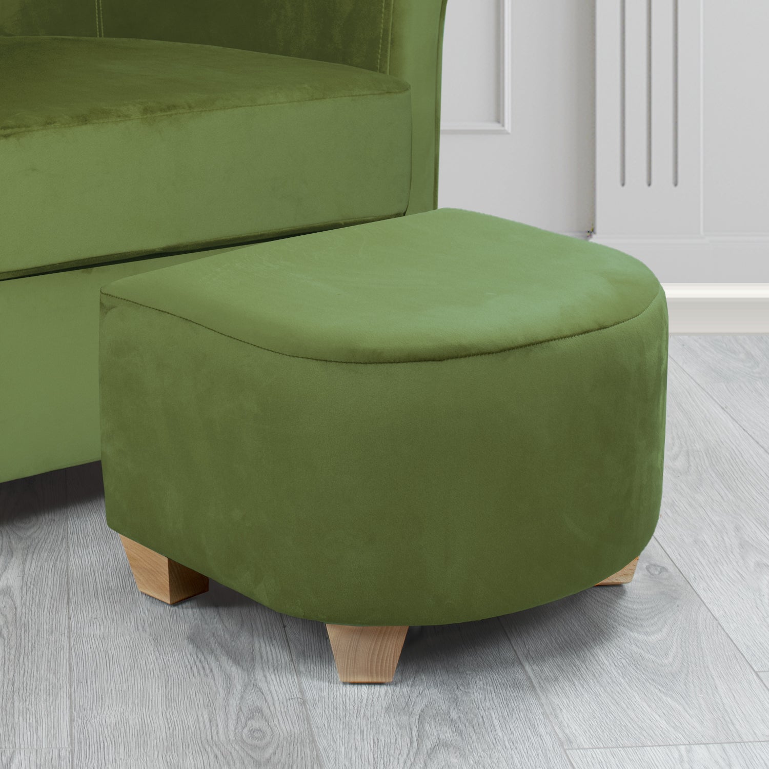 Cannes Footstool in Sapore Crib 5 Velvet Fabric