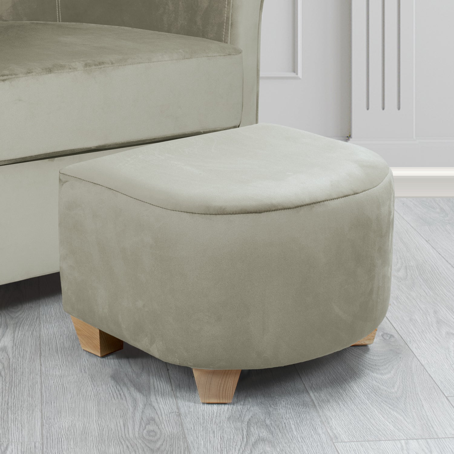 Cannes Footstool in Sapore Crib 5 Velvet Fabric