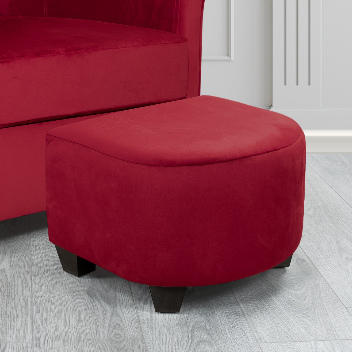 Cannes Footstool in Sapore Crib 5 Velvet Fabric