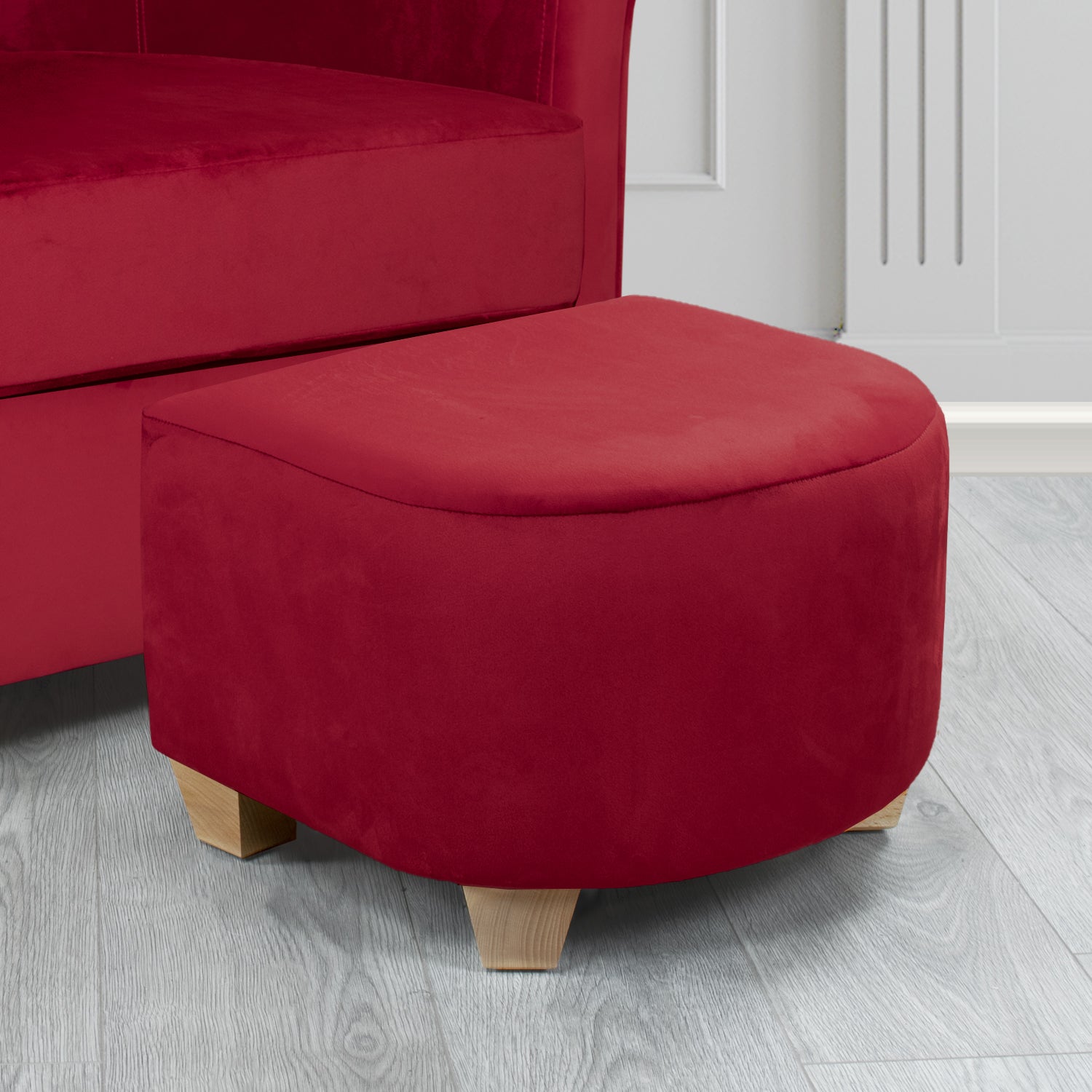 Cannes Footstool in Sapore Crib 5 Velvet Fabric