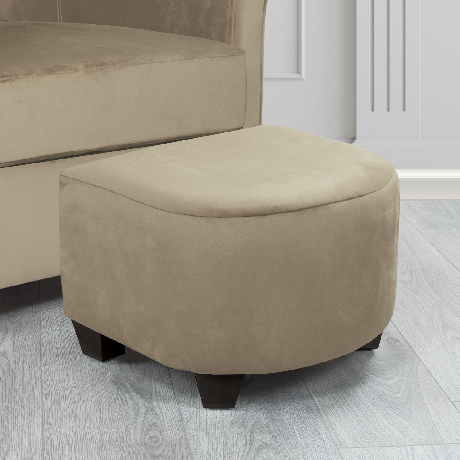 Cannes Footstool in Sapore Crib 5 Velvet Fabric