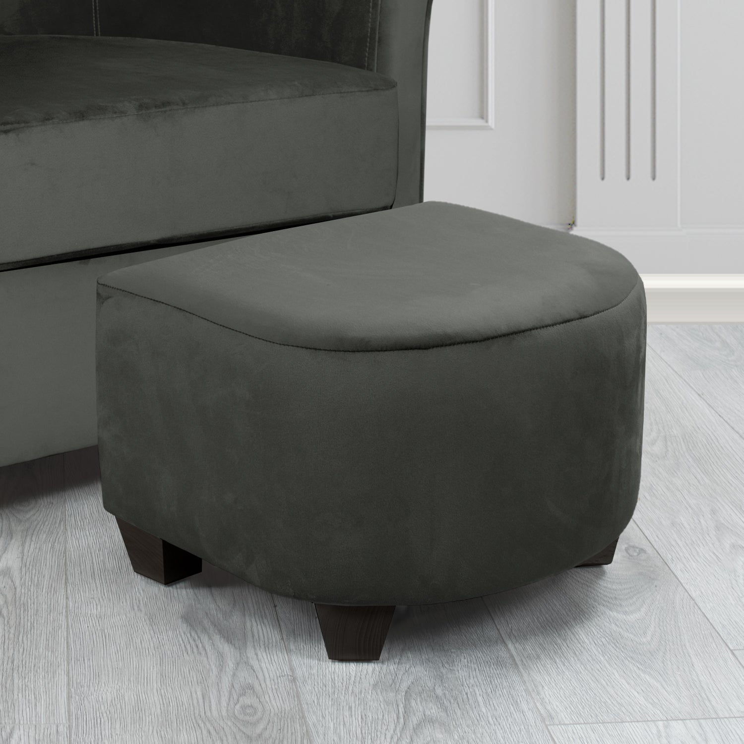 Cannes Footstool in Sapore Crib 5 Velvet Fabric
