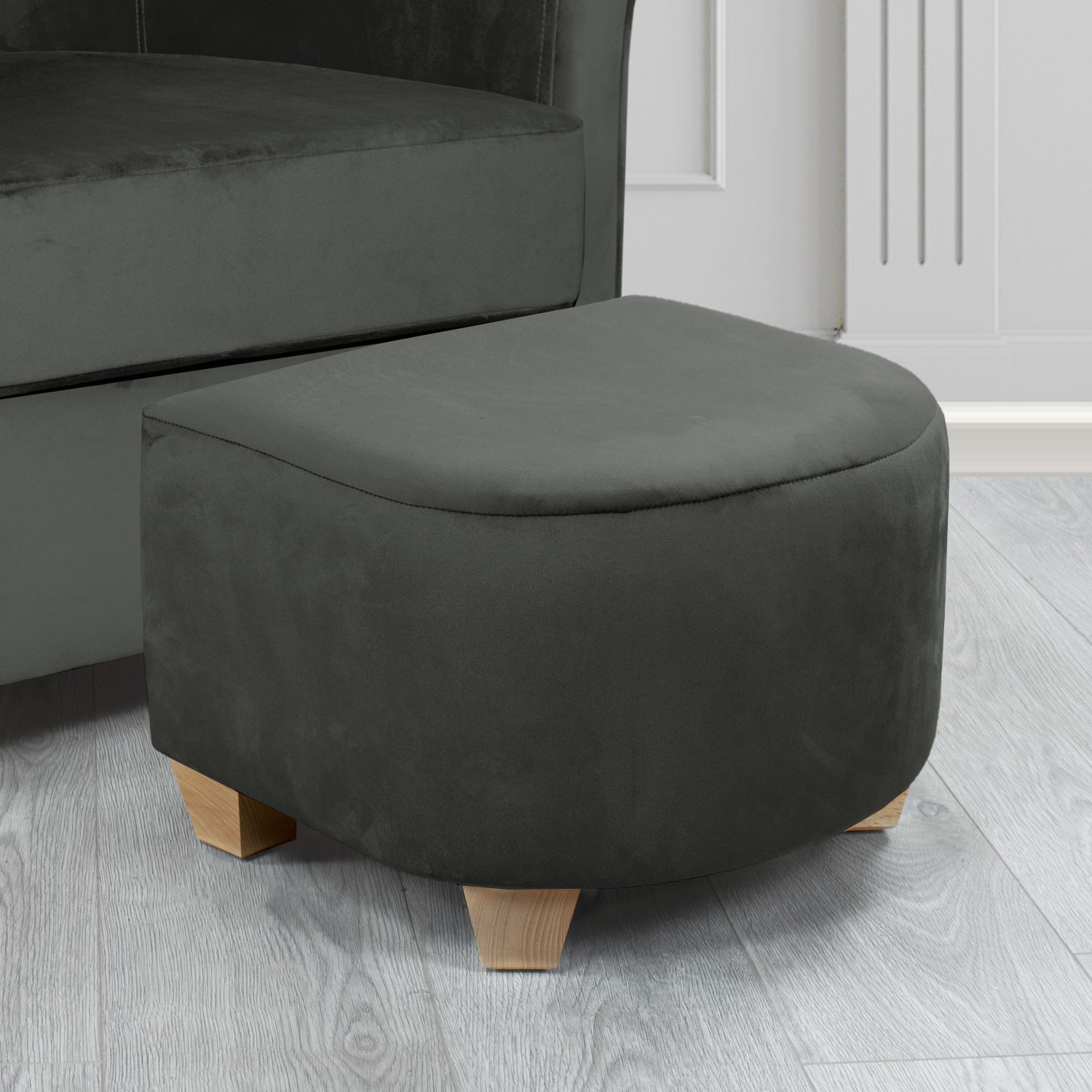 Cannes Footstool in Sapore Crib 5 Velvet Fabric