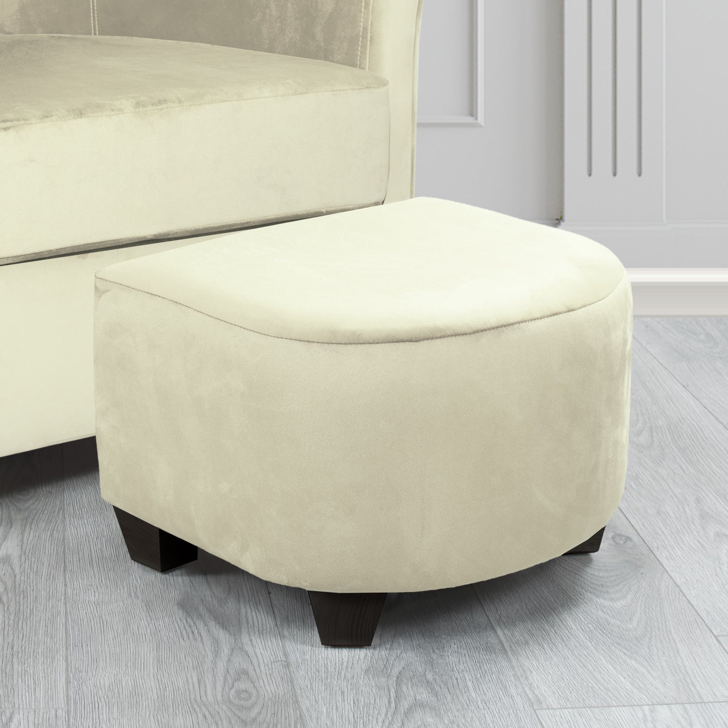 Cannes Footstool in Sapore Crib 5 Velvet Fabric