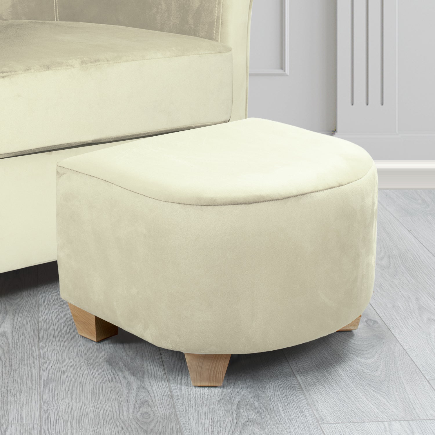 Cannes Footstool in Sapore Crib 5 Velvet Fabric