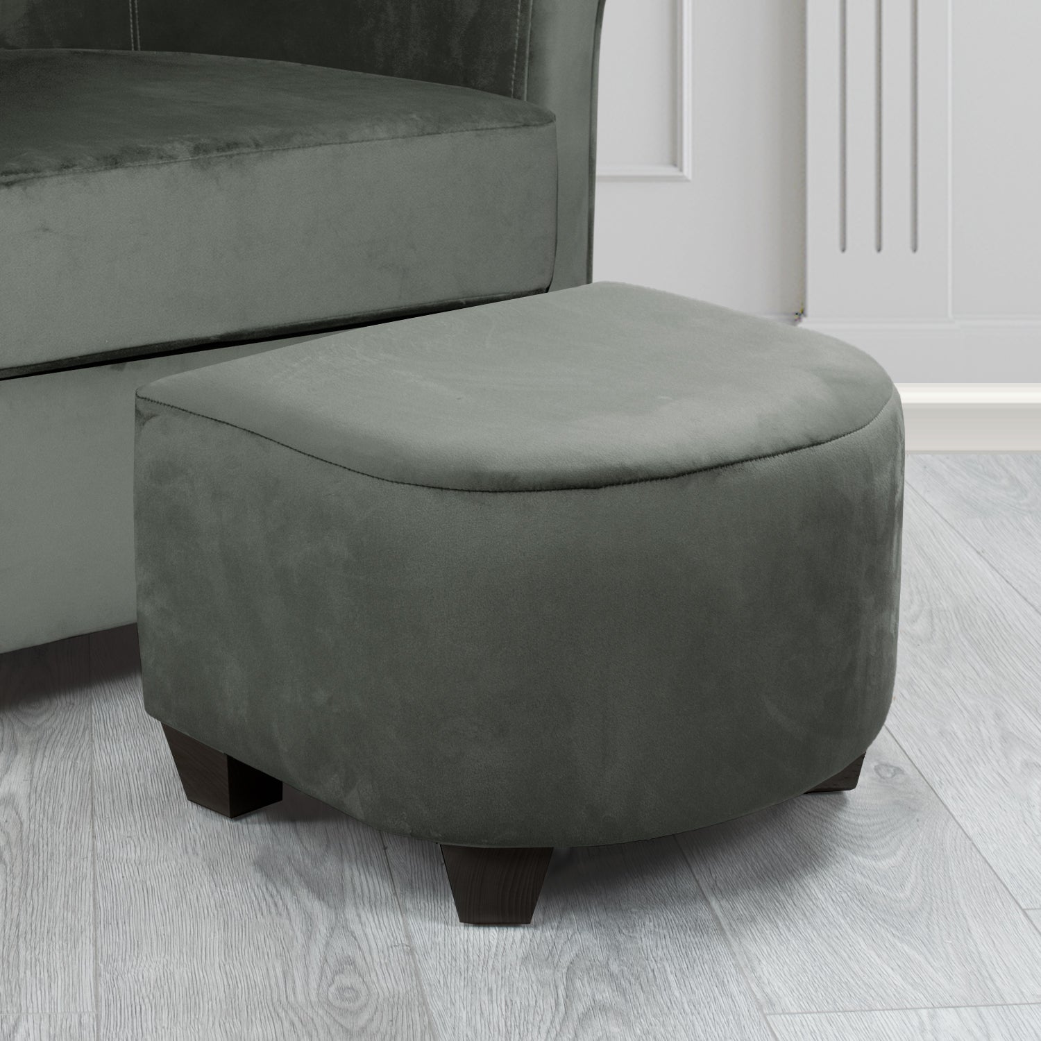 Cannes Footstool in Sapore Crib 5 Velvet Fabric