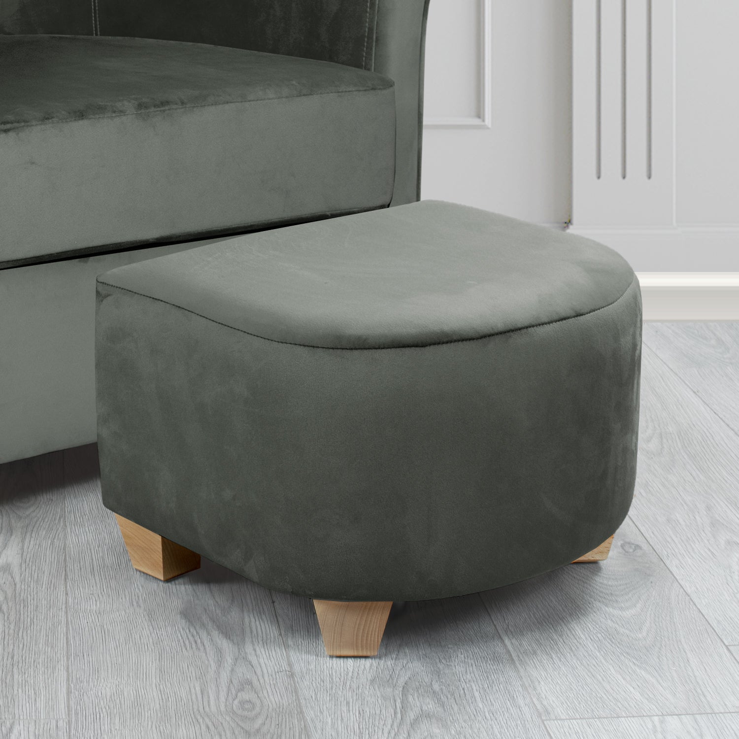 Cannes Footstool in Sapore Crib 5 Velvet Fabric