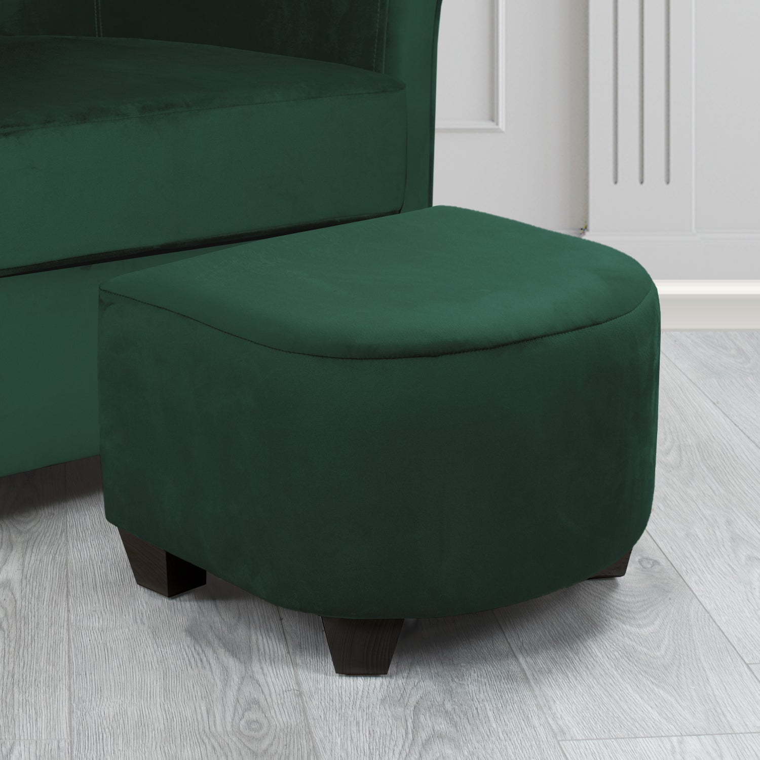 Cannes Footstool in Sapore Crib 5 Velvet Fabric