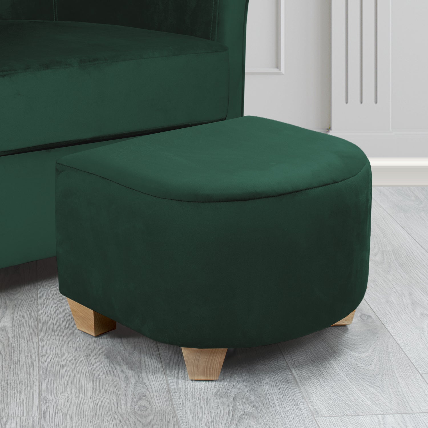Cannes Footstool in Sapore Crib 5 Velvet Fabric