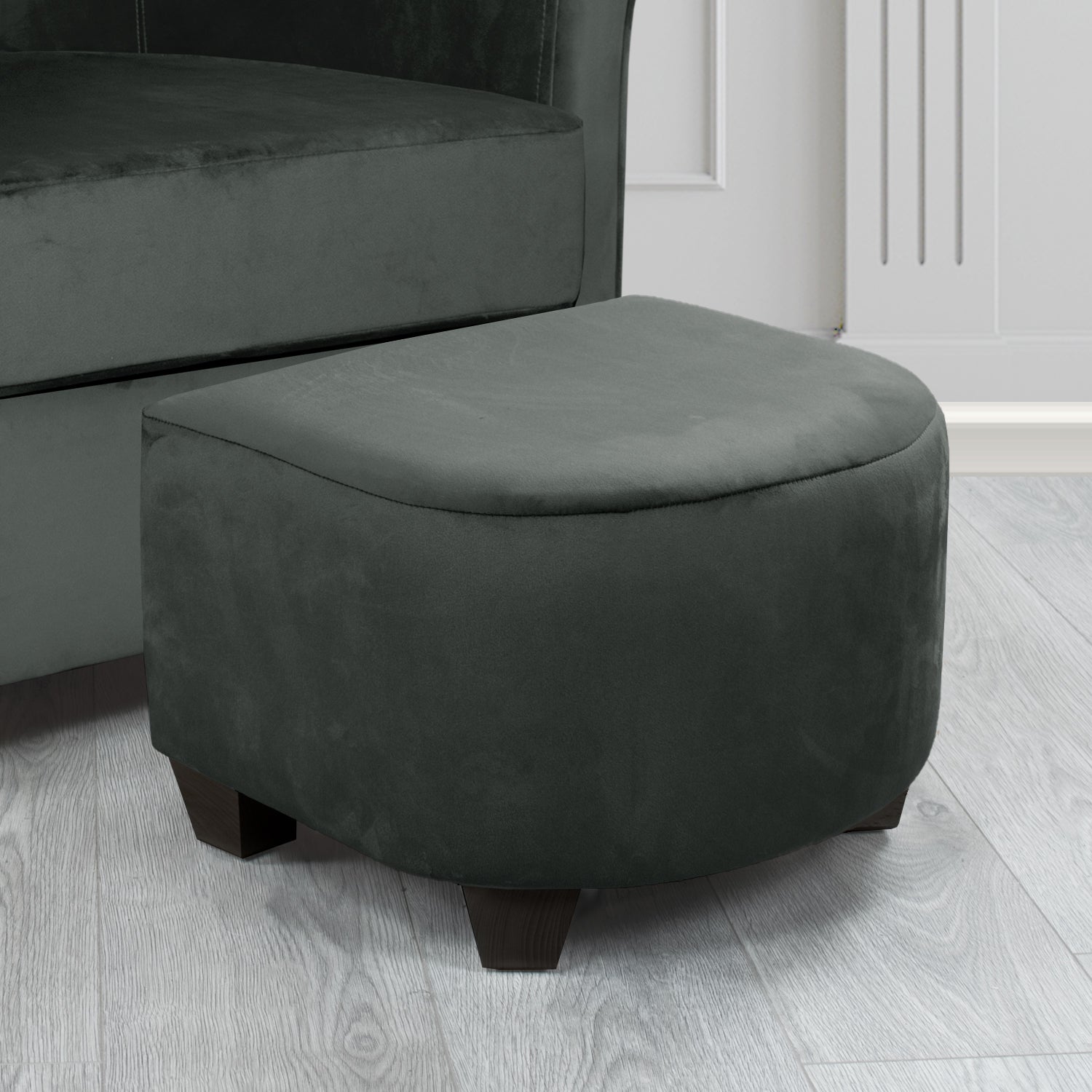 Cannes Footstool in Sapore Crib 5 Velvet Fabric
