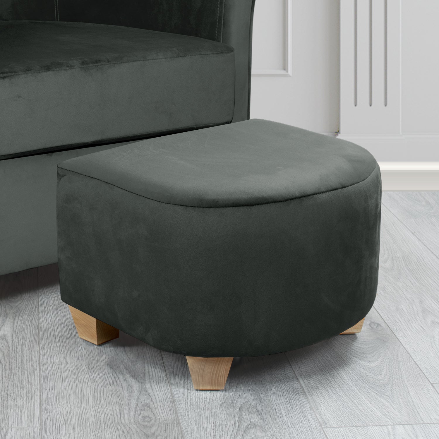 Cannes Footstool in Sapore Crib 5 Velvet Fabric