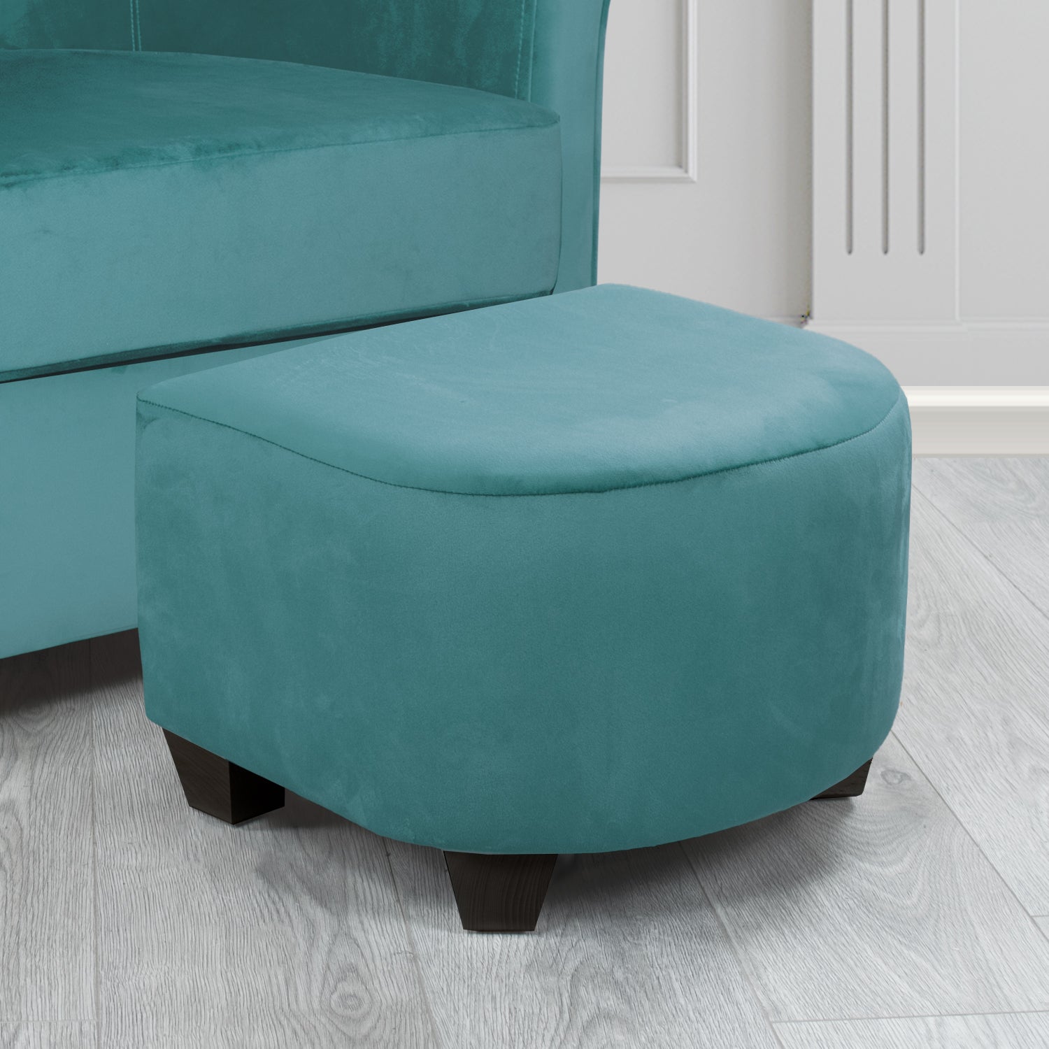 Cannes Footstool in Sapore Crib 5 Velvet Fabric