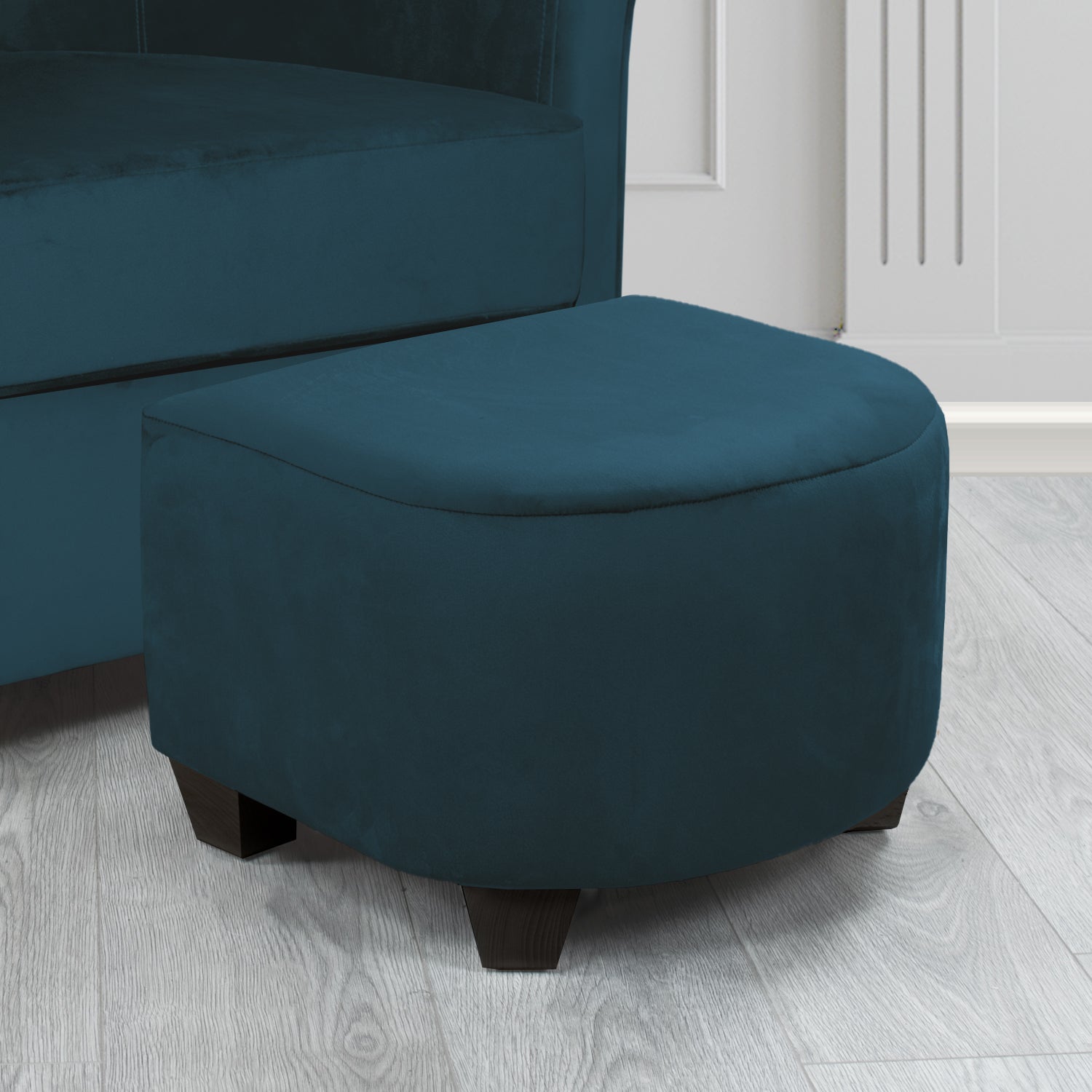 Cannes Footstool in Sapore Crib 5 Velvet Fabric