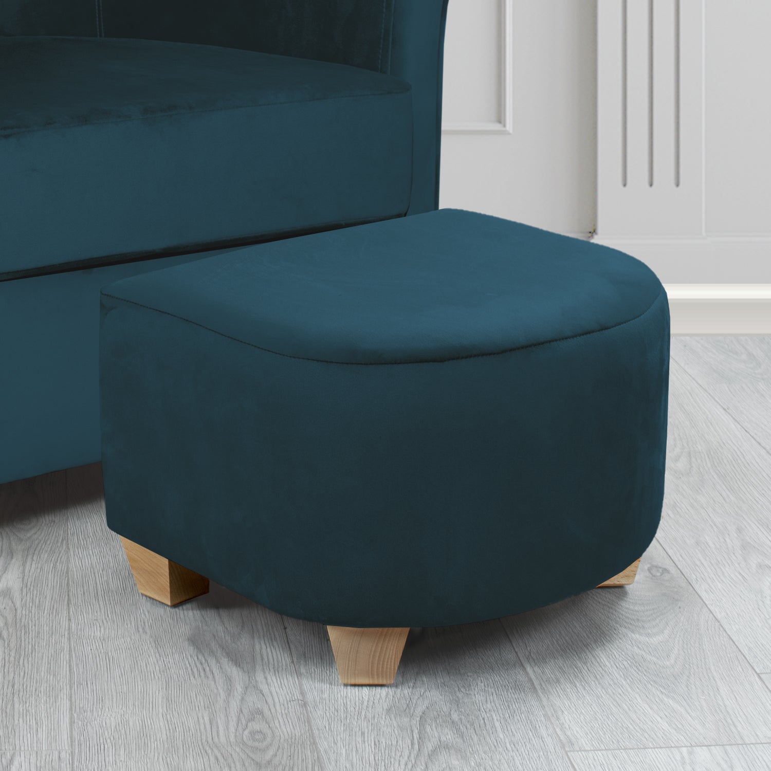 Cannes Footstool in Sapore Crib 5 Velvet Fabric