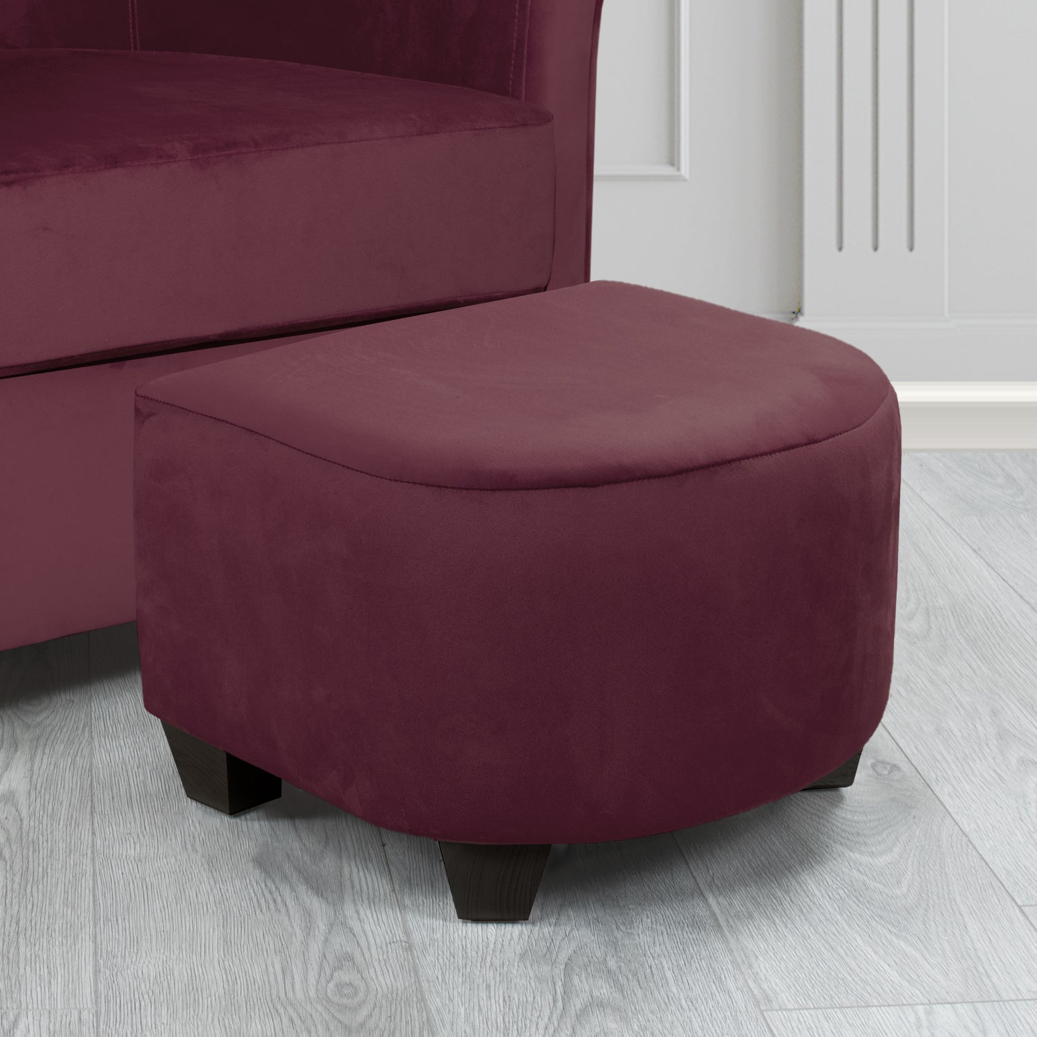 Cannes Footstool in Sapore Crib 5 Velvet Fabric