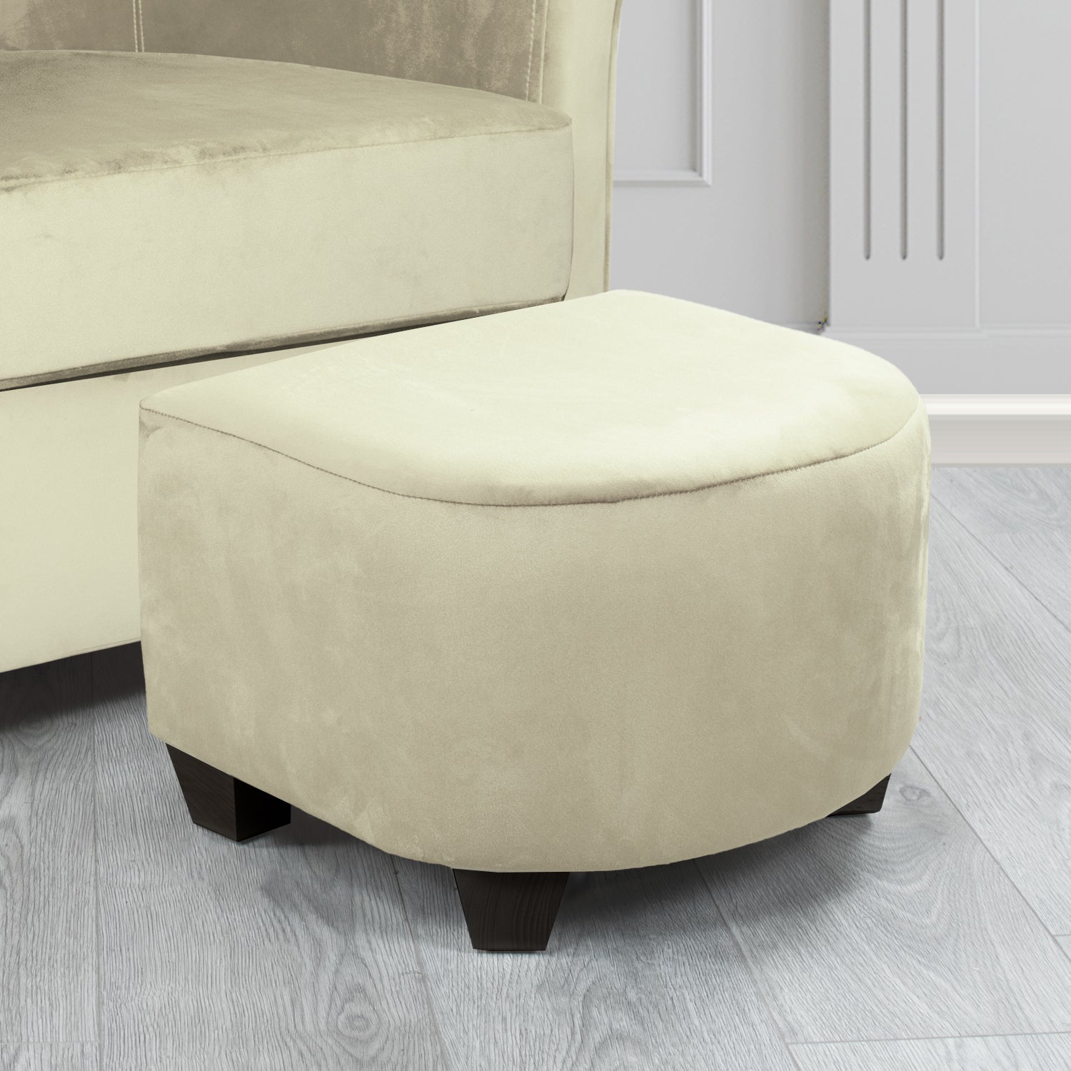 Cannes Footstool in Sapore Crib 5 Velvet Fabric