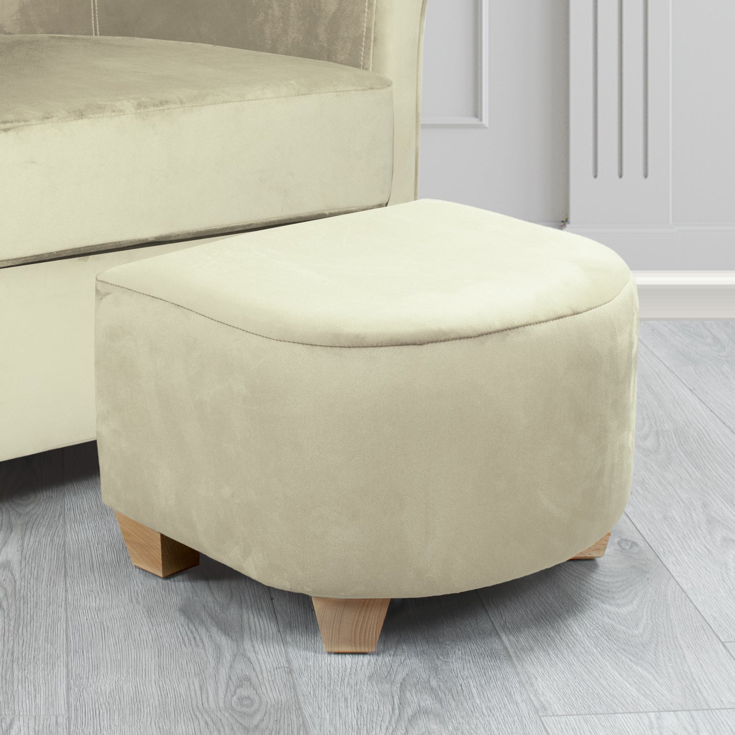Cannes Footstool in Sapore Crib 5 Velvet Fabric