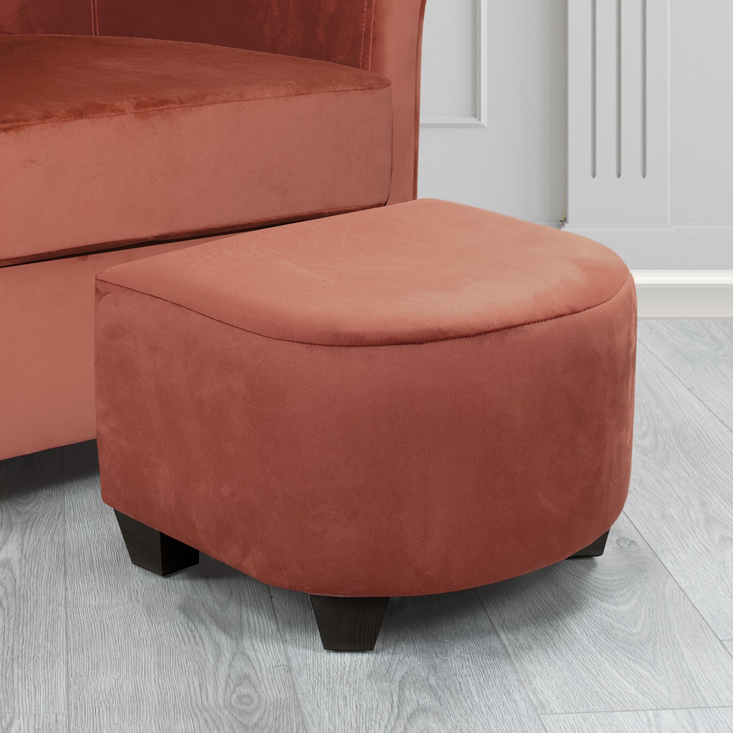 Cannes Footstool in Sapore Crib 5 Velvet Fabric
