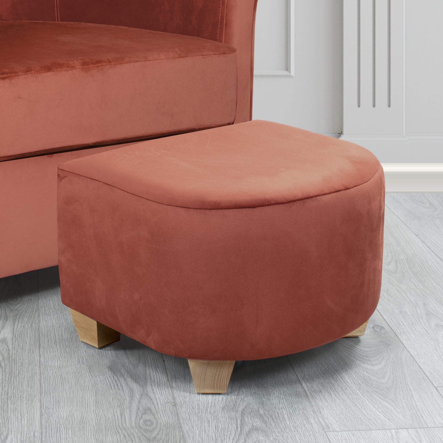 Cannes Footstool in Sapore Crib 5 Velvet Fabric