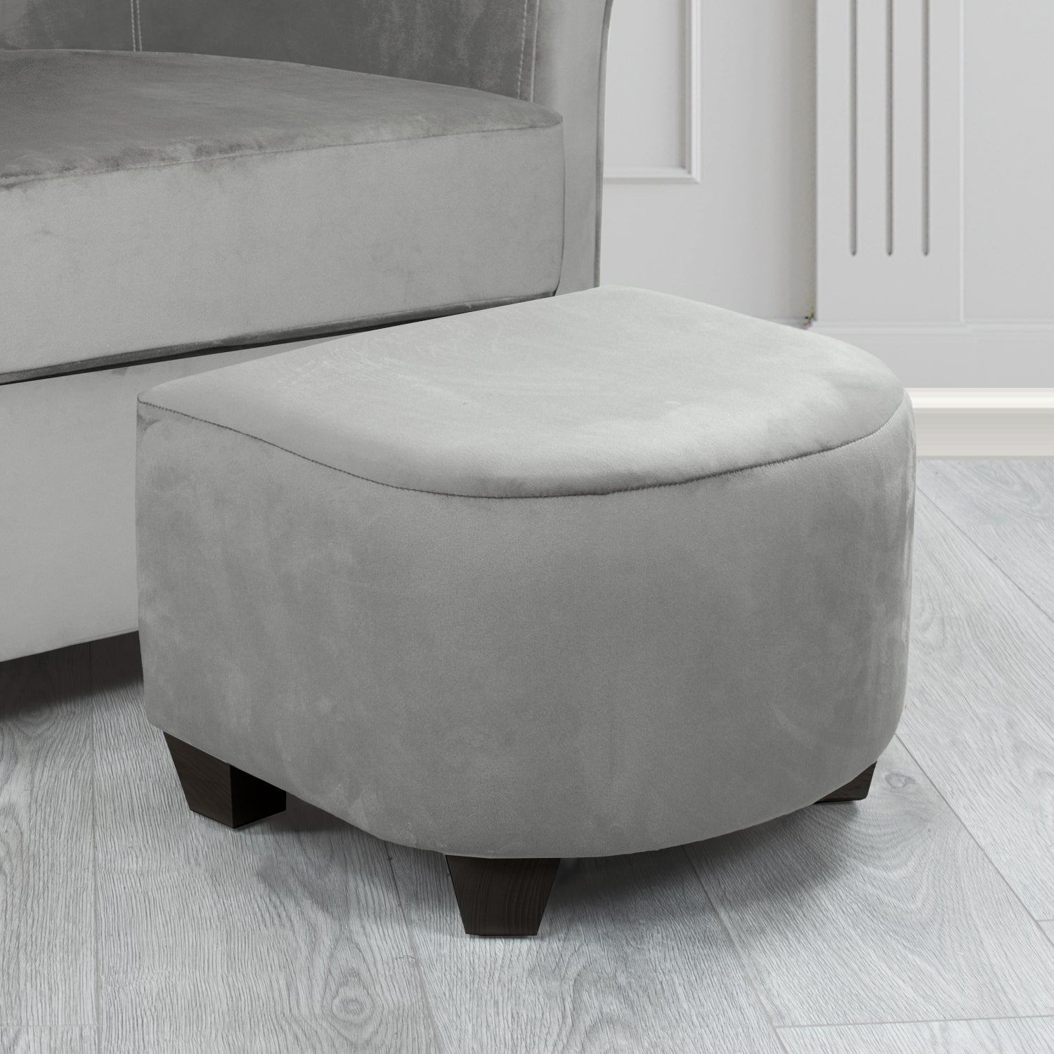 Cannes Footstool in Sapore Crib 5 Velvet Fabric