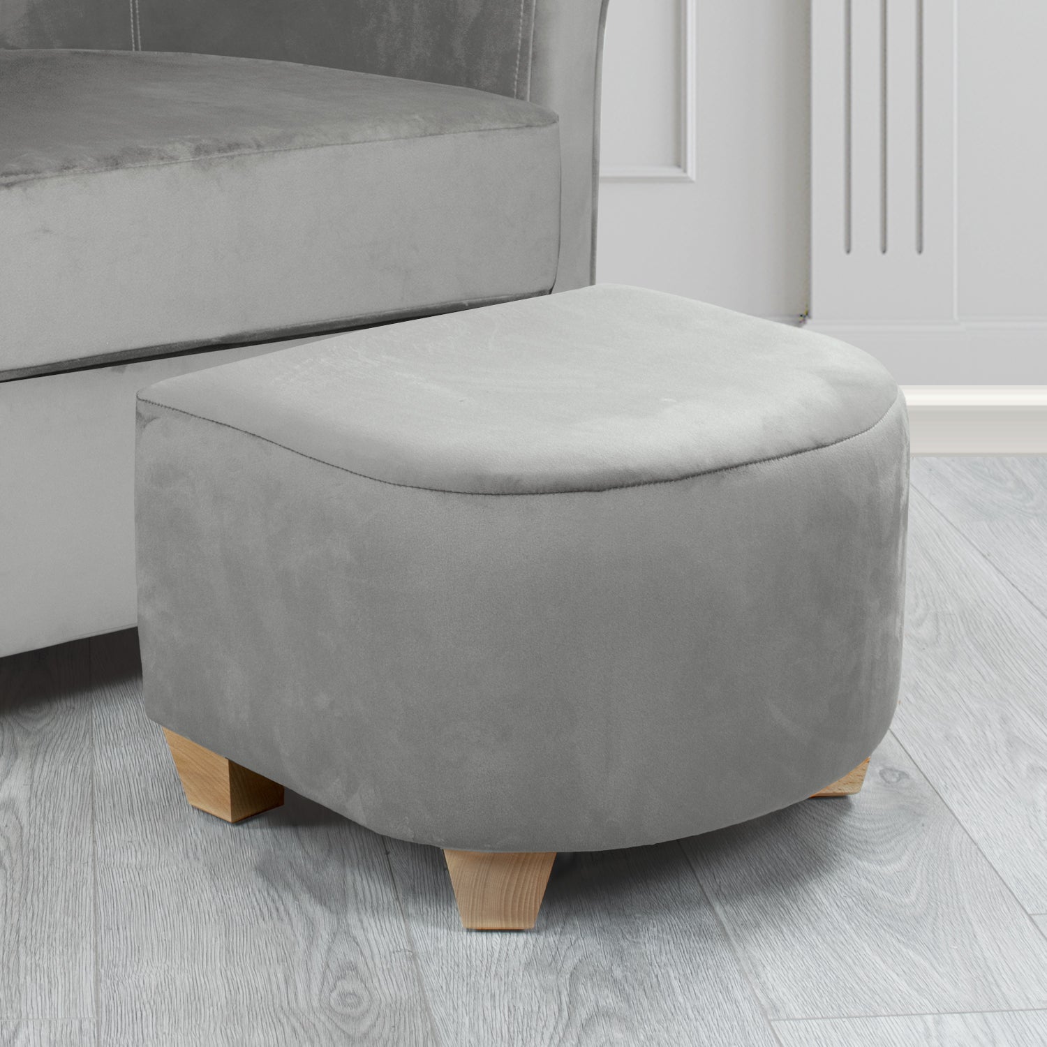 Cannes Footstool in Sapore Crib 5 Velvet Fabric