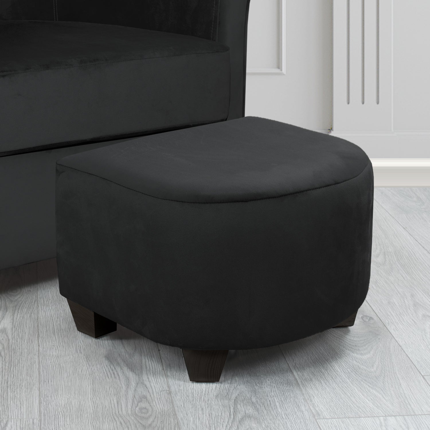 Cannes Footstool in Sapore Crib 5 Velvet Fabric