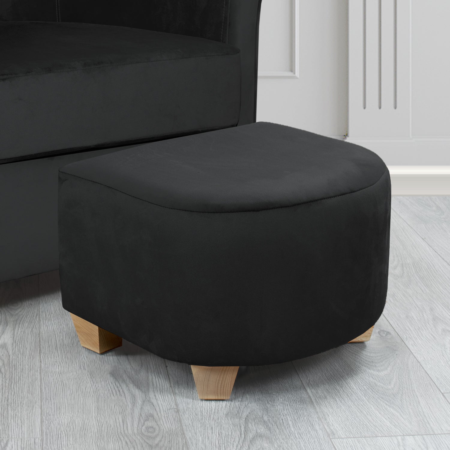 Cannes Footstool in Sapore Crib 5 Velvet Fabric