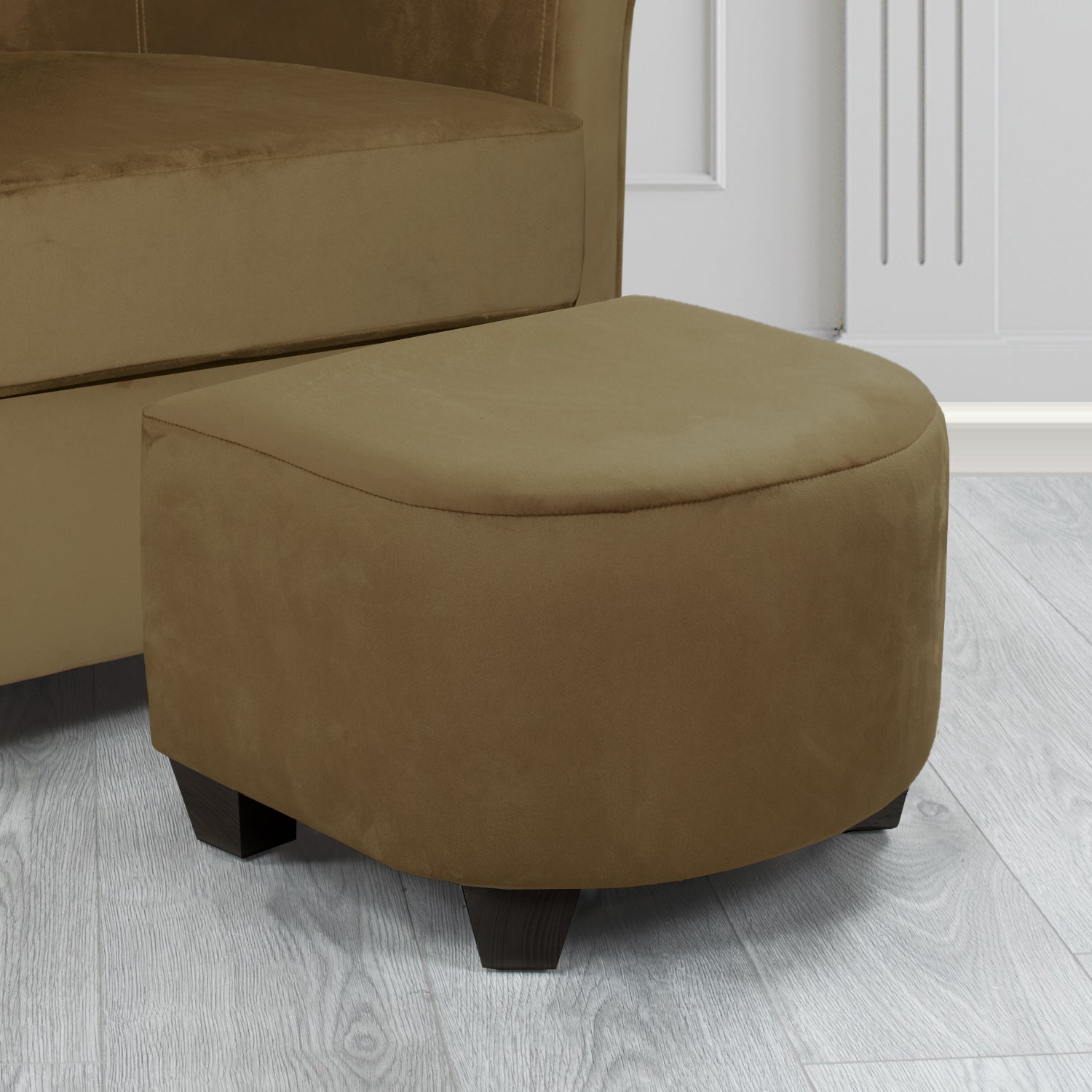 Cannes Footstool in Sapore Crib 5 Velvet Fabric