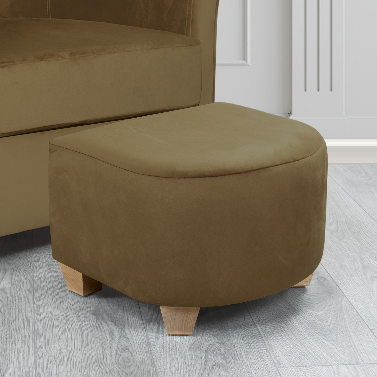 Cannes Footstool in Sapore Crib 5 Velvet Fabric