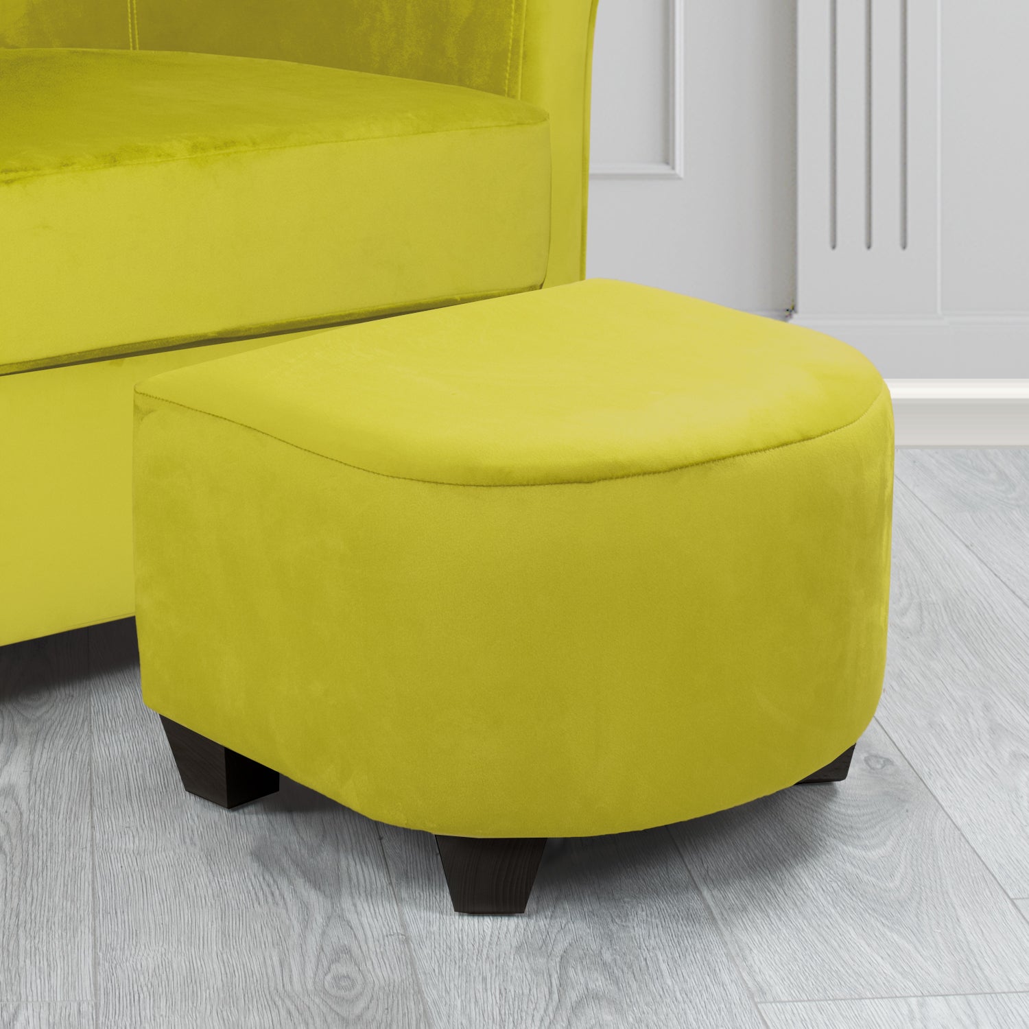 Cannes Footstool in Sapore Crib 5 Velvet Fabric