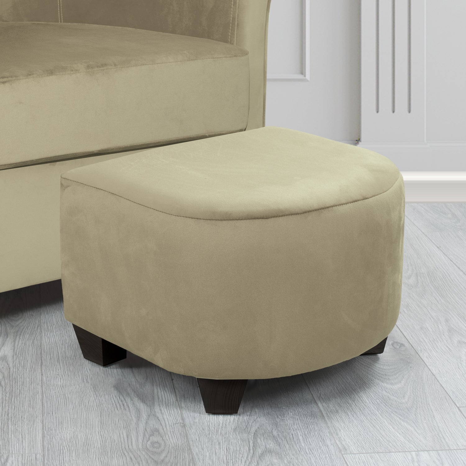 Cannes Footstool in Sapore Crib 5 Velvet Fabric
