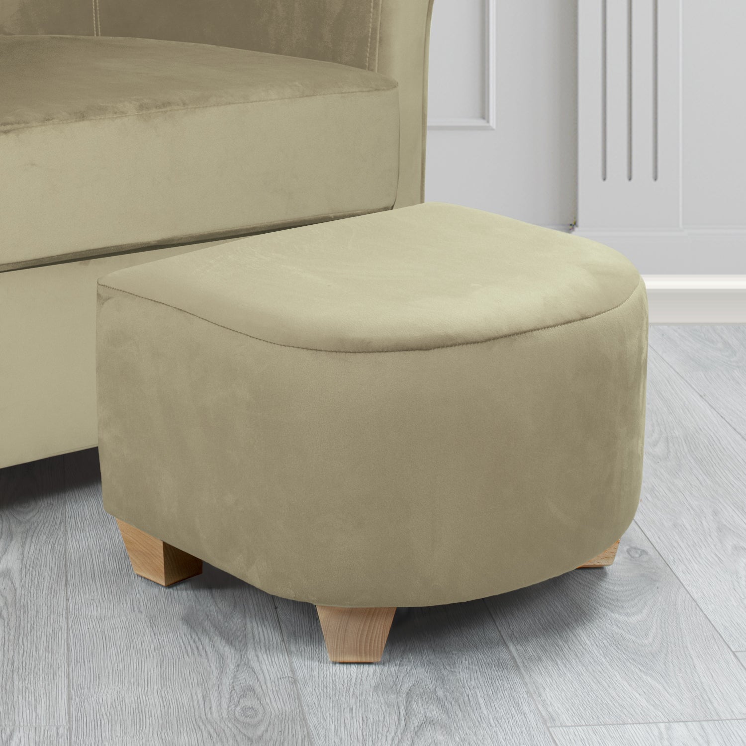 Cannes Footstool in Sapore Crib 5 Velvet Fabric