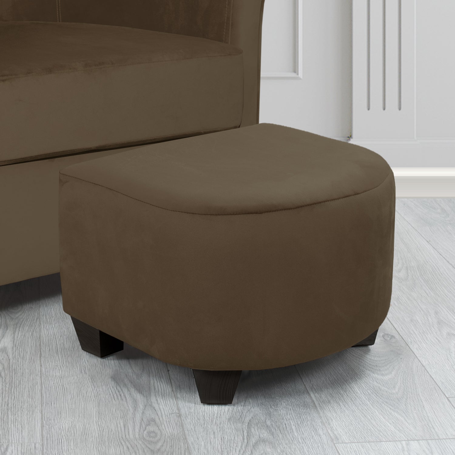 Cannes Footstool in Sapore Crib 5 Velvet Fabric