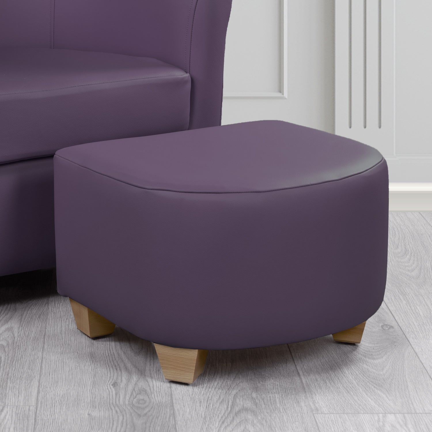 Cannes Shelly Amethyst Crib 5 Genuine Leather Footstool