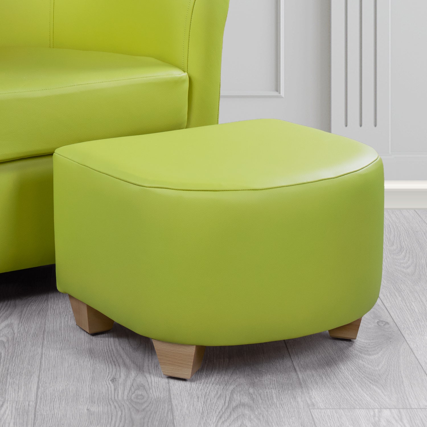 Cannes Footstool in Shelly Crib 5 Genuine Leather