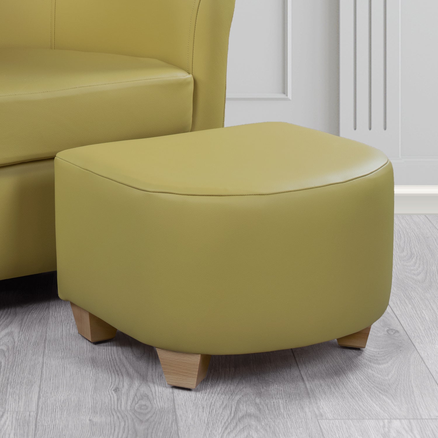 Cannes Footstool in Shelly Crib 5 Genuine Leather