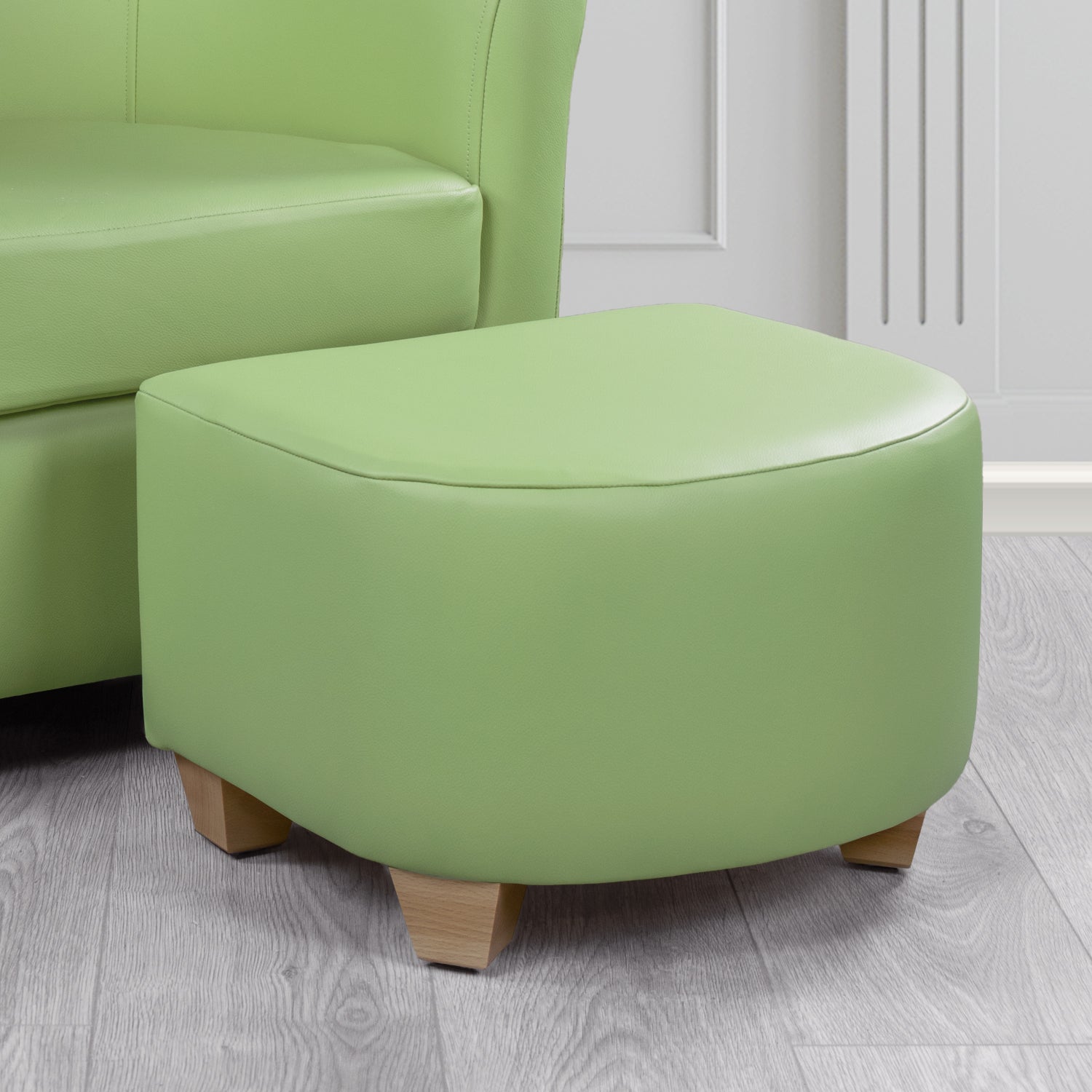 Cannes Footstool in Shelly Crib 5 Genuine Leather