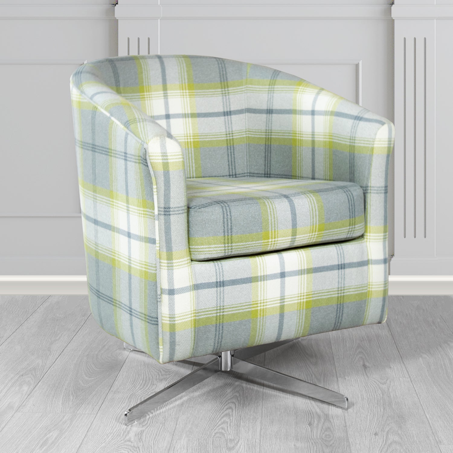 Cannes Swivel Tub Chair in Balmoral Tartan Fabric