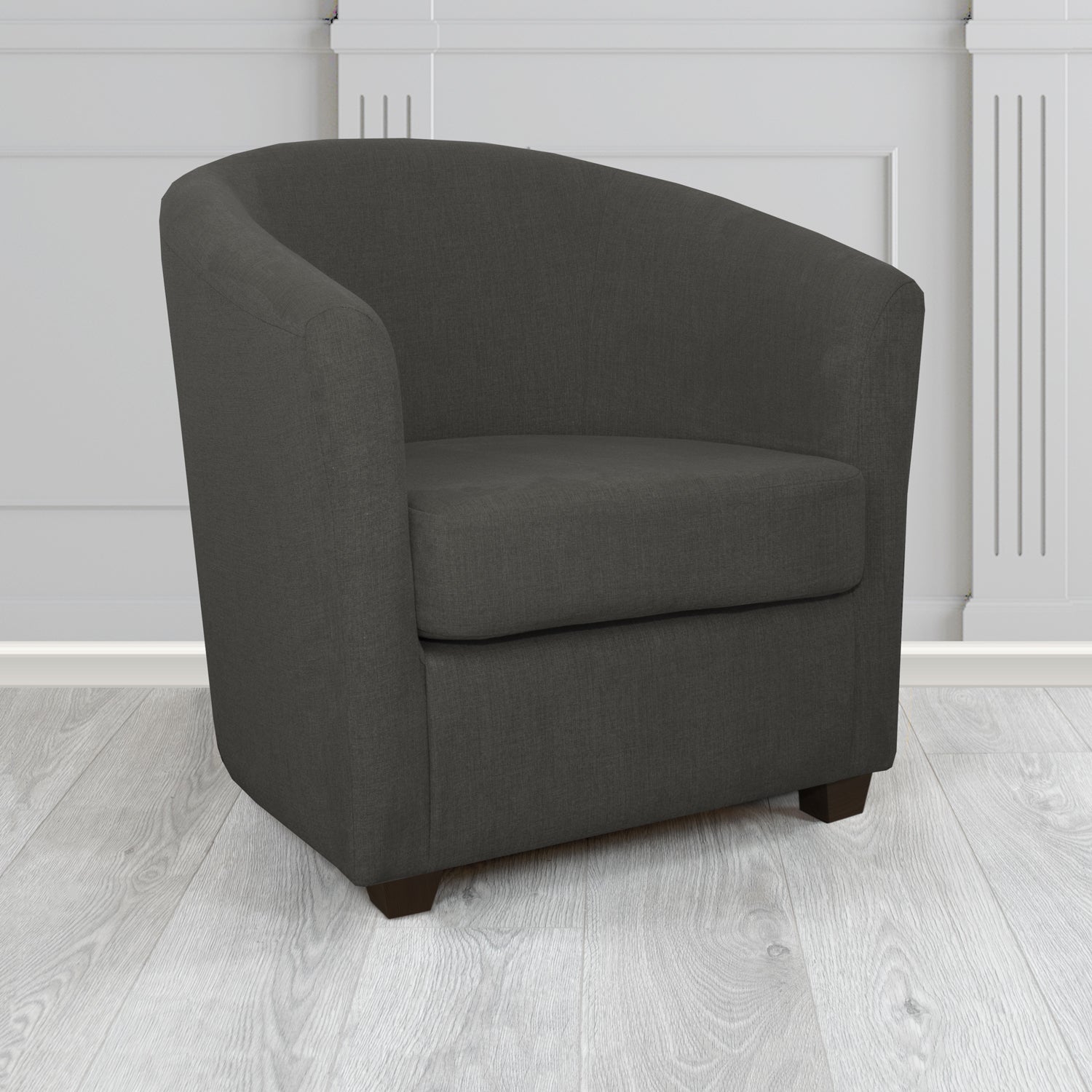 Cannes Tub Chair in Black Edition Enna Crib 5 Plain Textured Fabric