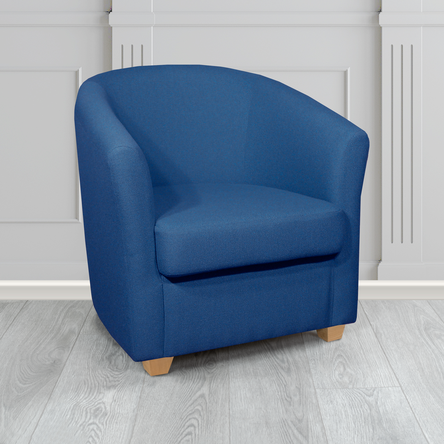 Cannes Tub Chair in Mainline Plus Bluenote IF149 Crib 5 Fabric - The Tub Chair Shop