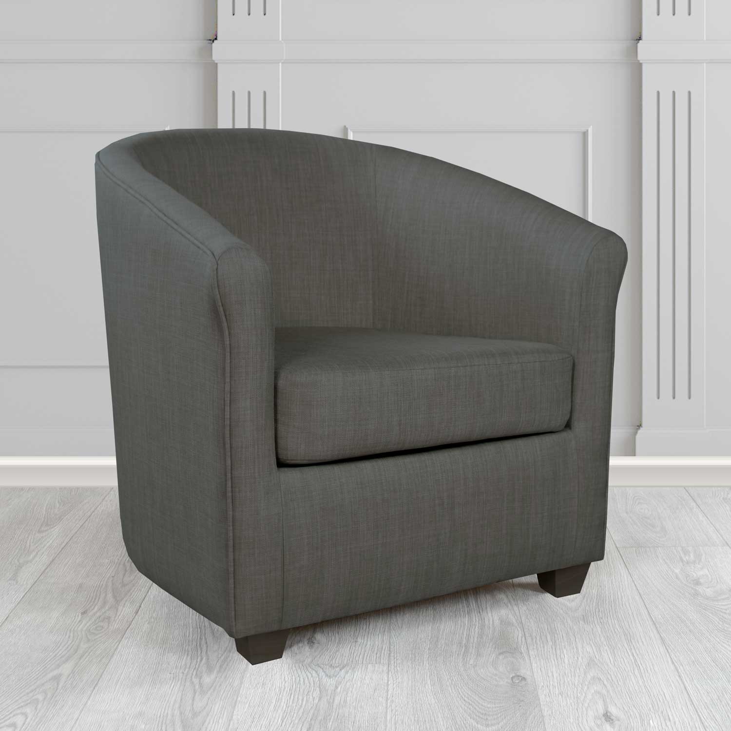 Cannes Tub Chair in Charles Plain Linen Fabric - The Tub Chair Shop