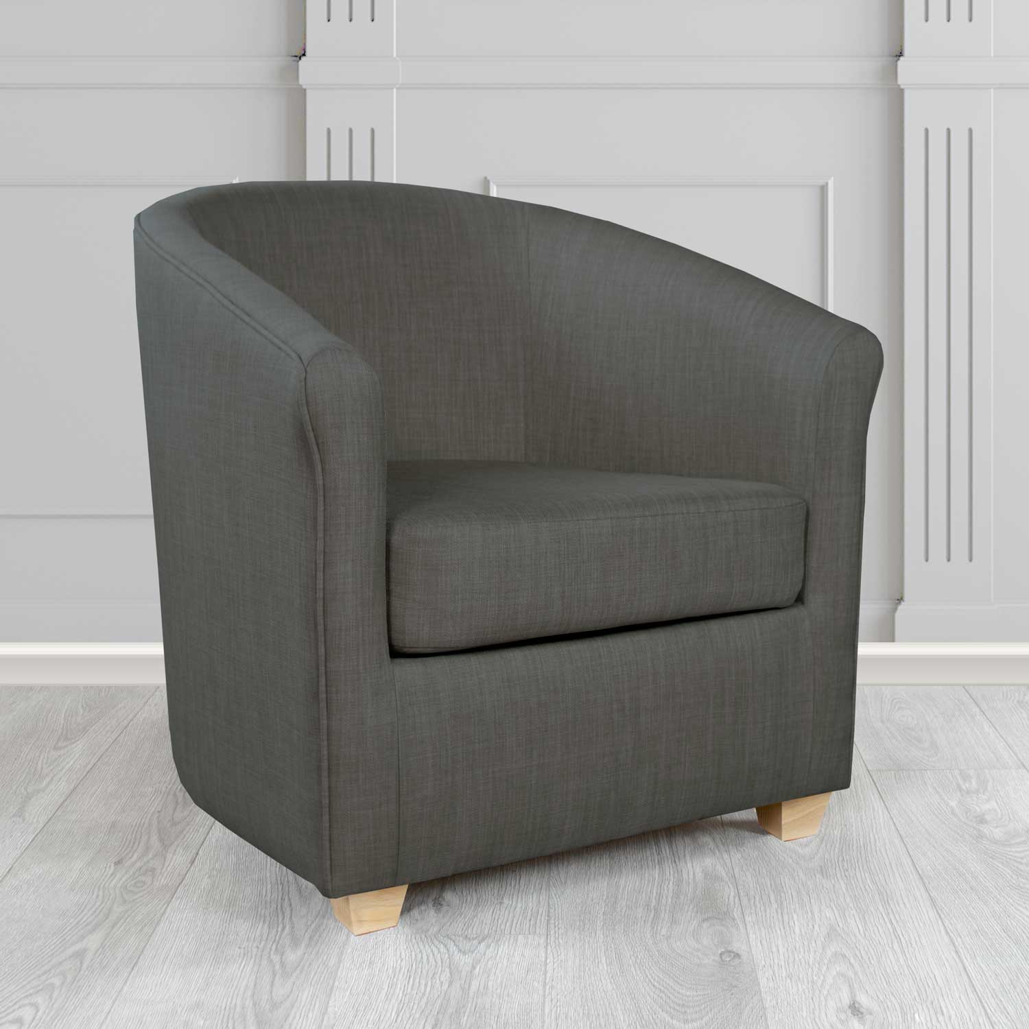 Cannes Tub Chair in Charles Plain Linen Fabric - The Tub Chair Shop