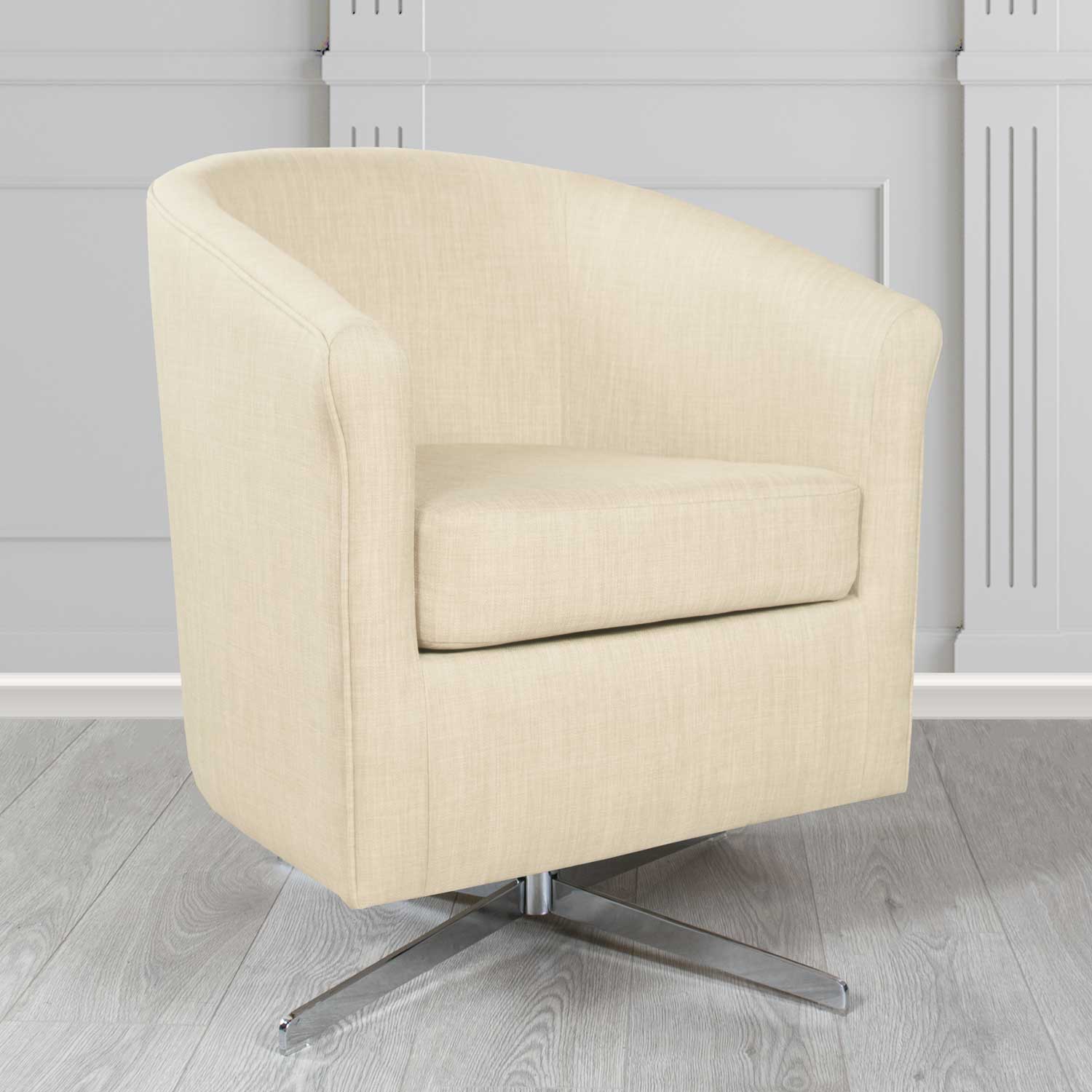 Cannes Swivel Tub Chair in Charles Linen Fabric