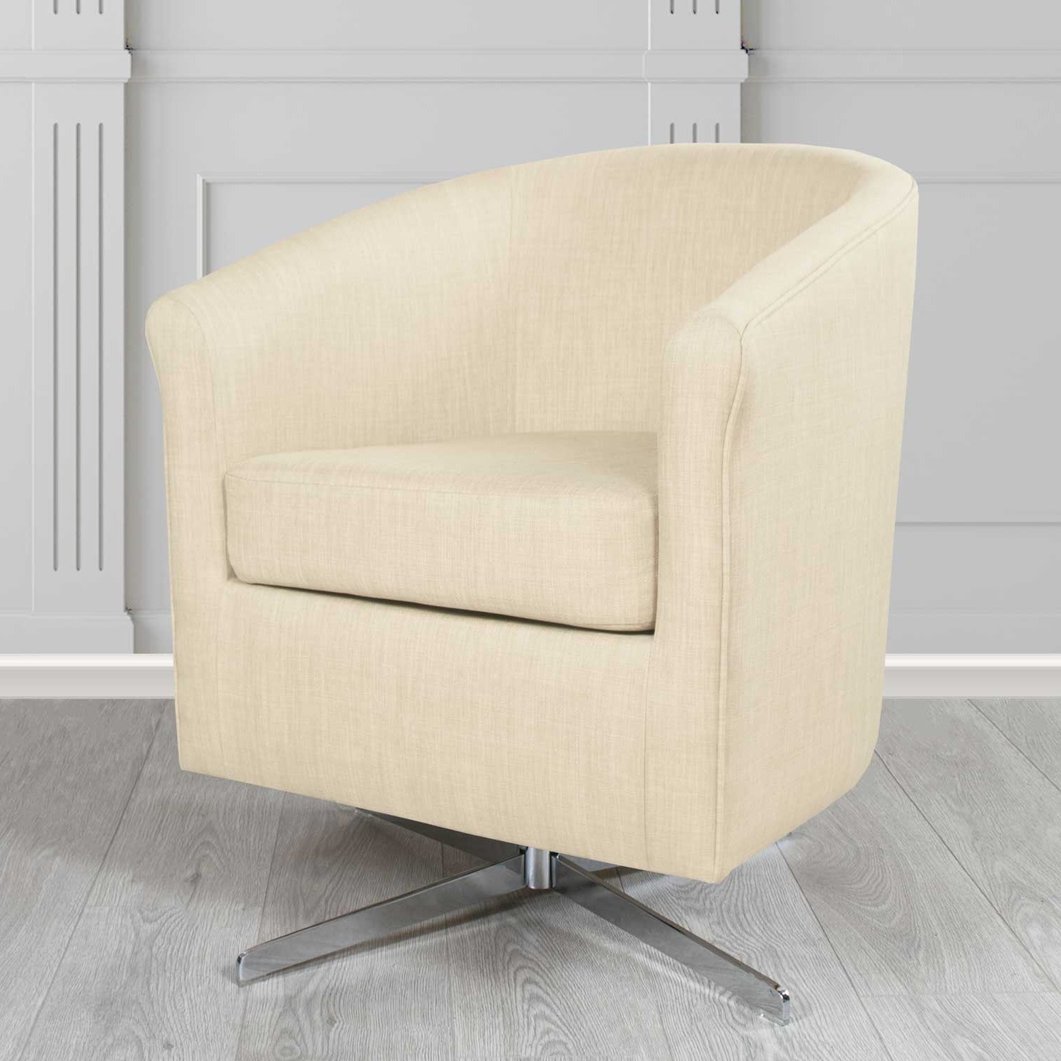 Cannes Swivel Tub Chair in Charles Linen Fabric