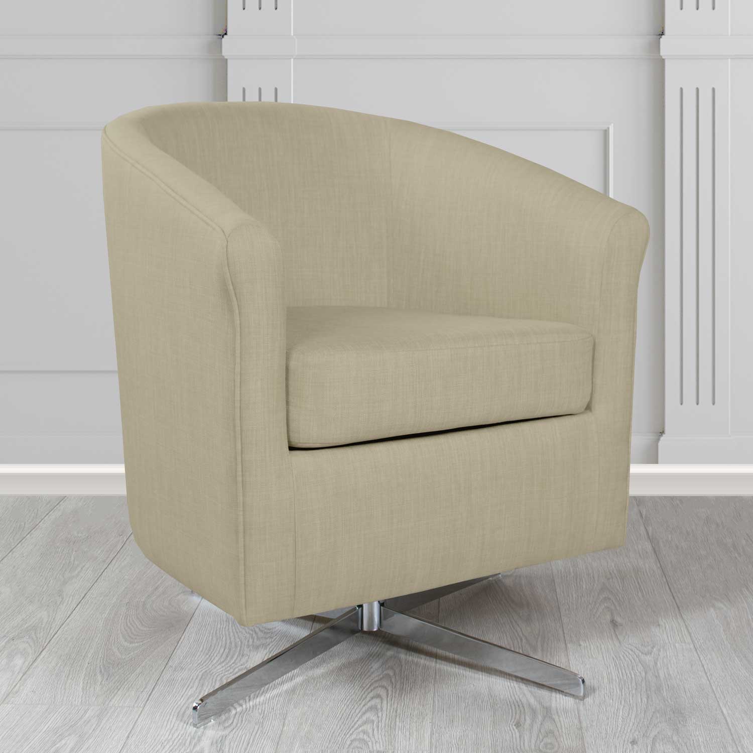 Cannes Swivel Tub Chair in Charles Linen Fabric