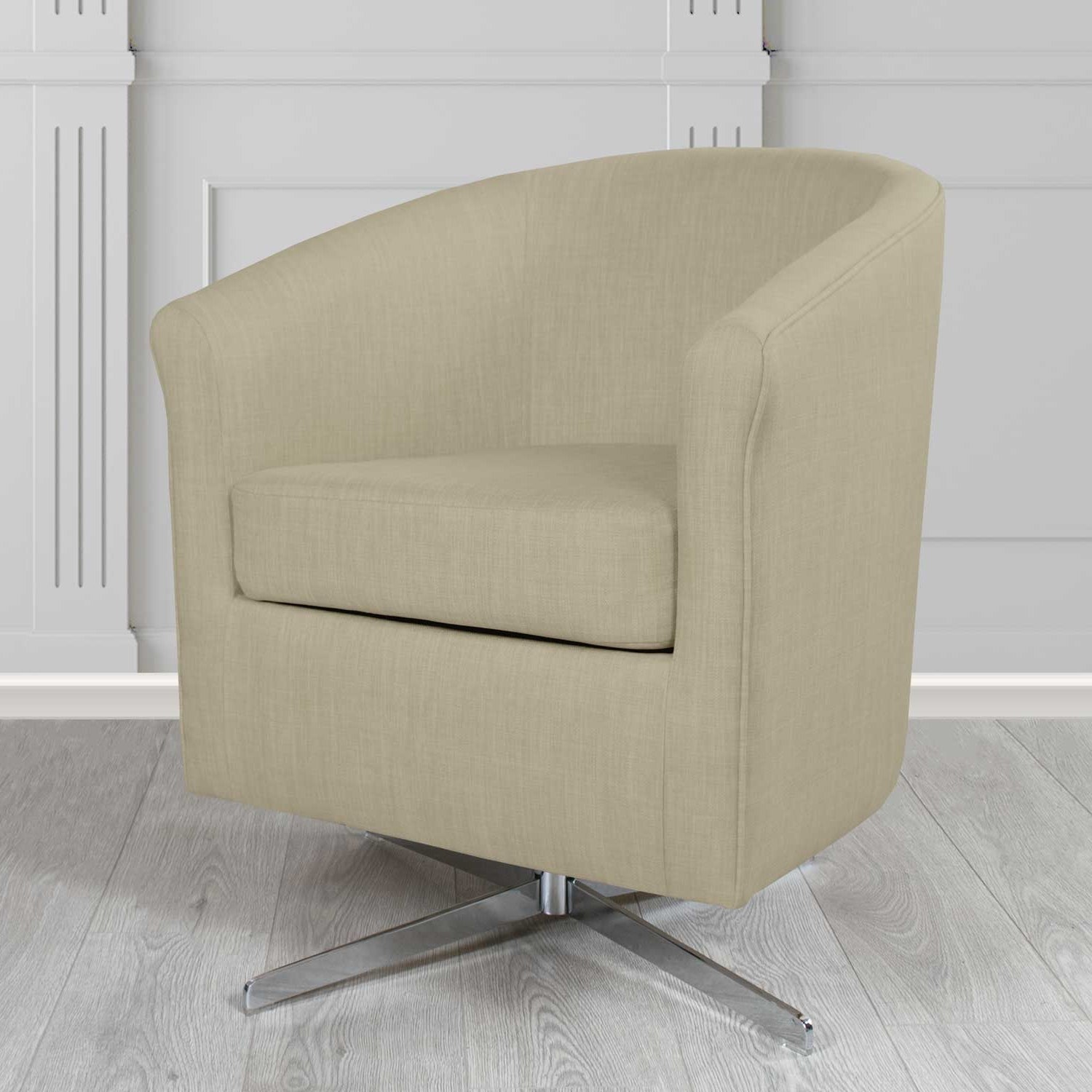 Cannes Swivel Tub Chair in Charles Linen Fabric