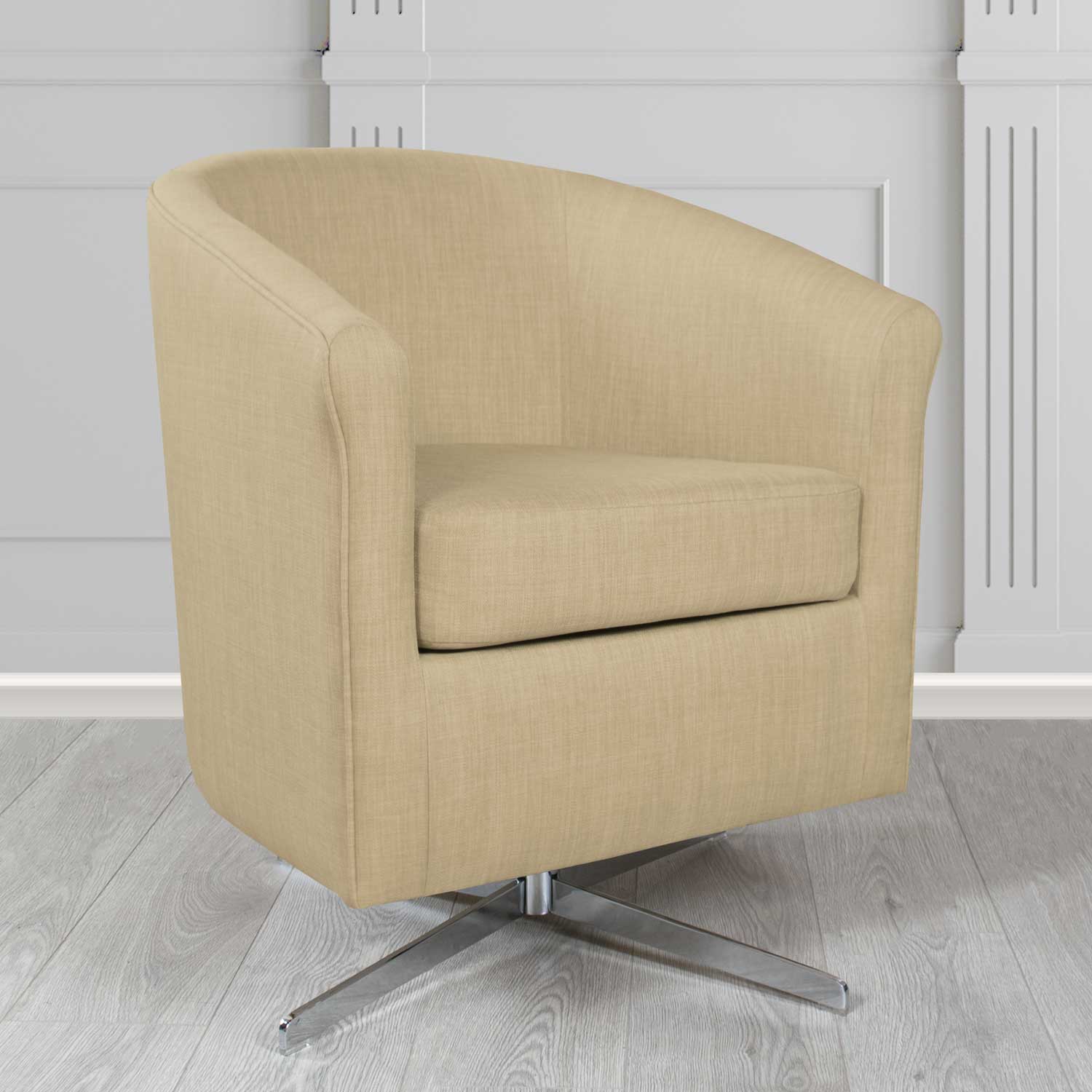 Cannes Swivel Tub Chair in Charles Linen Fabric