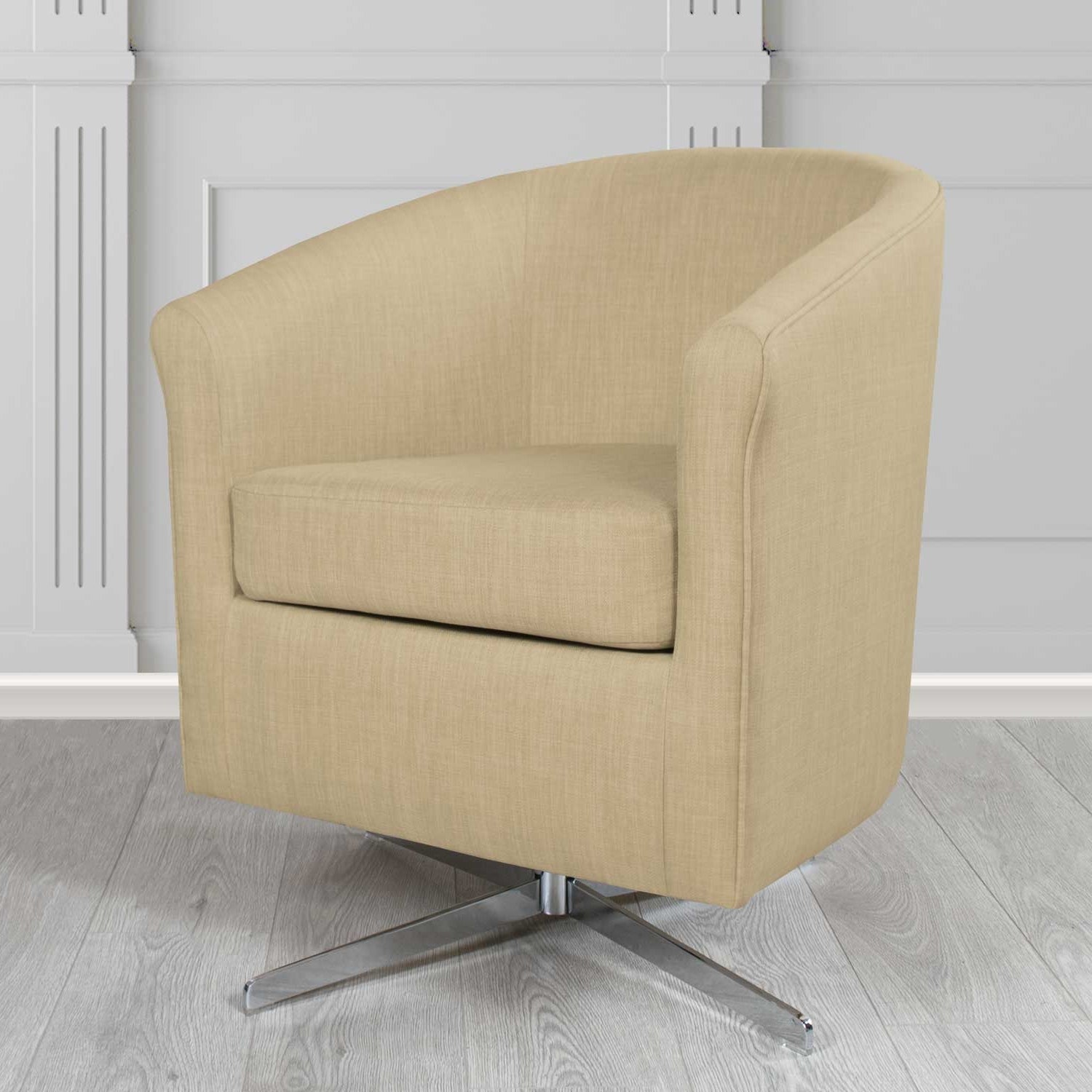 Cannes Swivel Tub Chair in Charles Linen Fabric