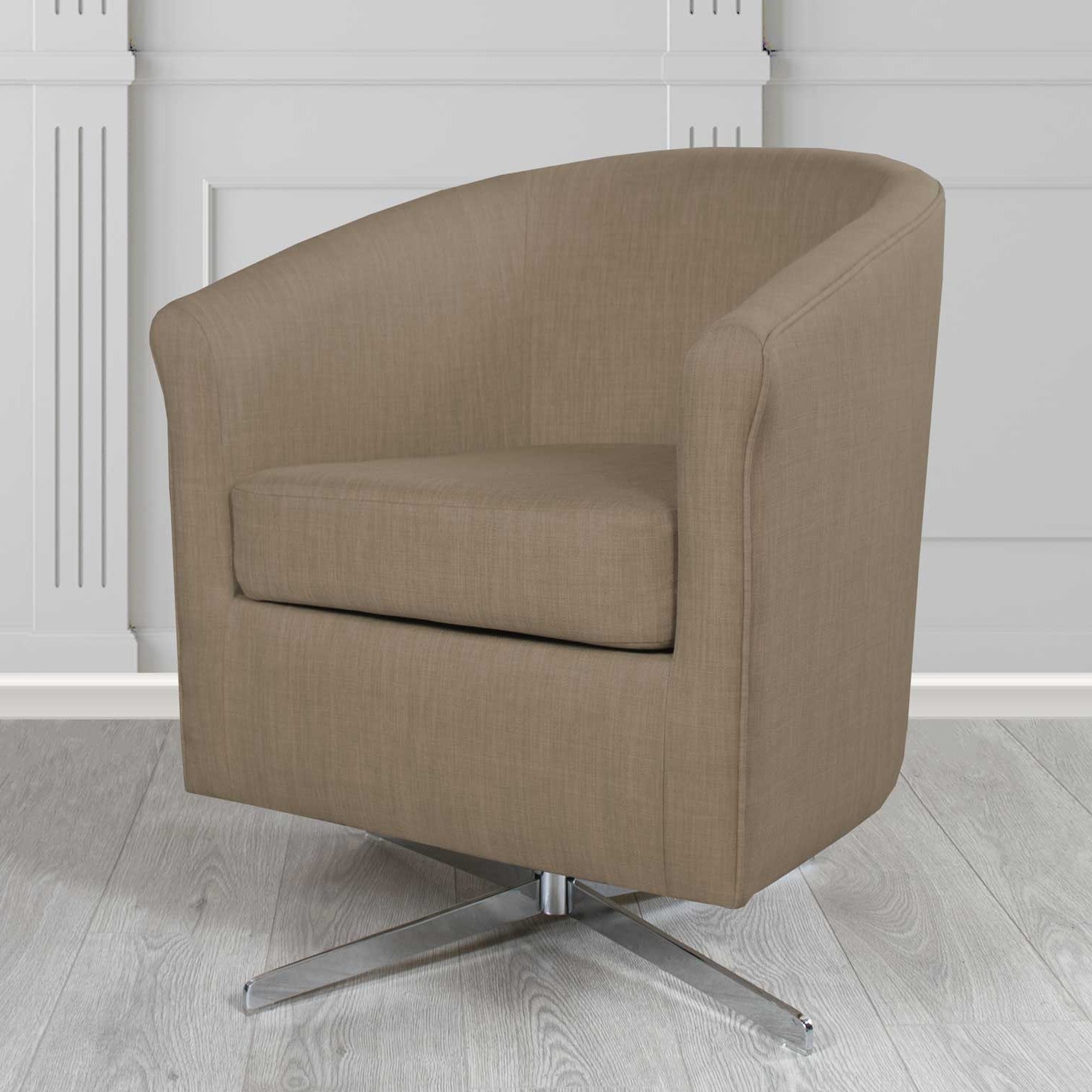 Cannes Swivel Tub Chair in Charles Linen Fabric